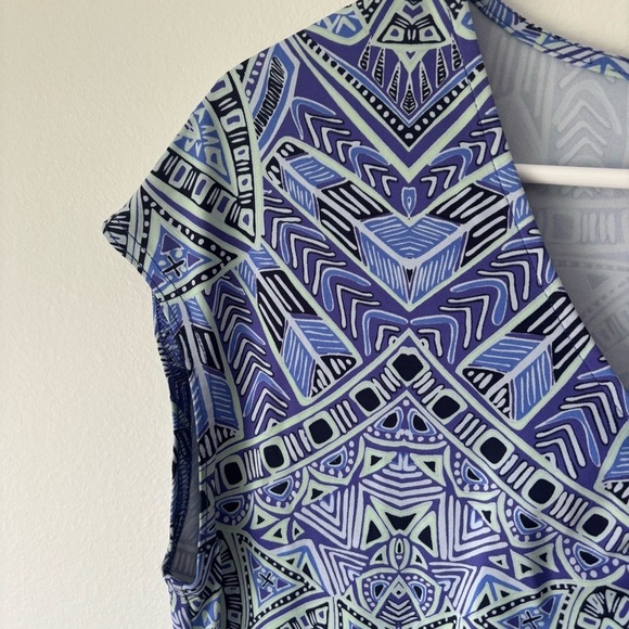 Title Nine Diamalete V-neck Geometric Aztec Print Mini Athletic Golf Dress - Picture 4 of 9